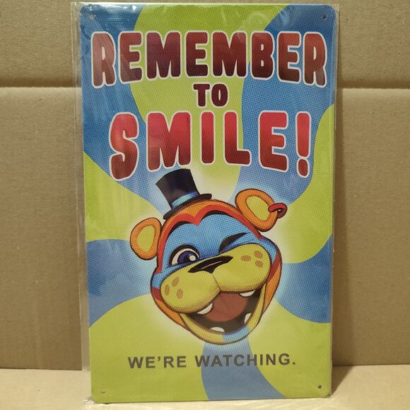 Five Nights At Freddy's Freddy Fazbear Metal Tin Sign Wall Hanging Collectible - Picture 1 of 3